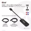 CLUB3D Adaptador activo HDMI + Micro USB a DisplayPort™ 4K120Hz o 8K30Hz M/H