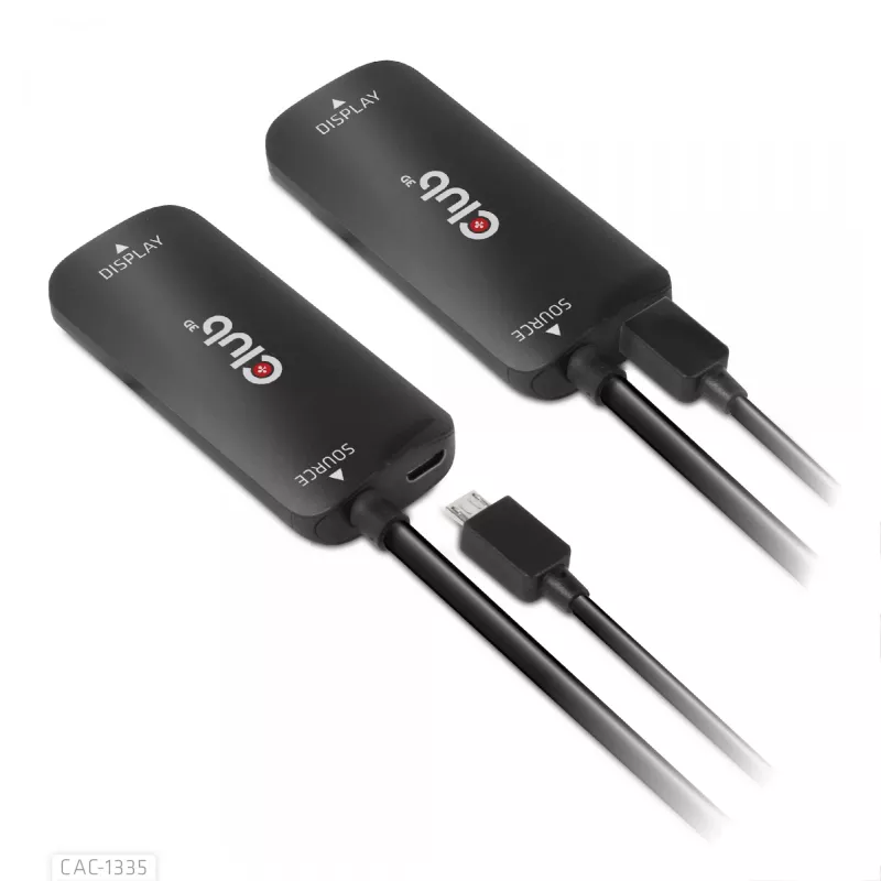 CLUB3D Adaptador activo HDMI + Micro USB a DisplayPort™ 4K120Hz o 8K30Hz M/H