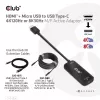 CLUB3D Adaptador activo HDMI + Micro USB a USB Type-C 4K120Hz o 8K30Hz M/H