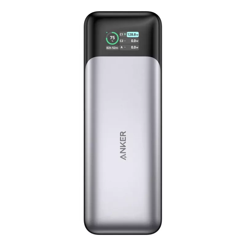 Cargador portátil Anker 737 (A1289011) – 24000 mAh, 140 W, 2× USB-C + 1× USB-A, plata/negro