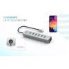 i-tec Hub metálico de carga USB-C 7 puertos USB 3.2 Gen 1 Type-C Type-A