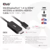 CLUB3D Cable MiniDisplayPort 1.4 a HDMI 4K120Hz o 8K60Hz HDR10+ M/M 1,8m / 6ft