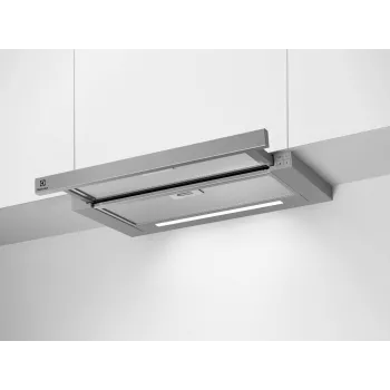 Campana extractora de integración Electrolux LFP616X, ancho 598 mm, 600 m³/h, gris, filtro antigrasa, 68 dB