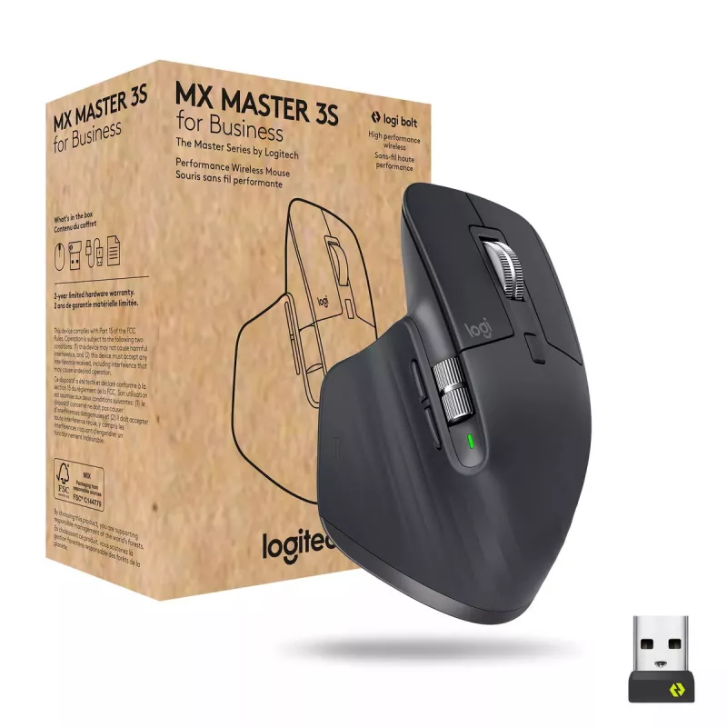 LOGITECH MX Master 3S for Business – Ratón Bluetooth inalámbrico – Grafito