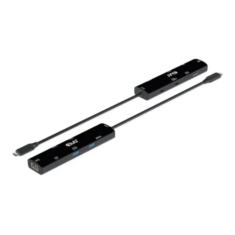 CLUB3D USB4™ Gen3x2 Type-C, hub 6 en 1 con HDMI™ 8K60Hz o 4K120Hz, 2xUSB Type-A(10G), Ethernet RJ45(2.5G) y 2xUSB Type-C, 1x Data(10G) y 1xPD3.0 carga 100 W