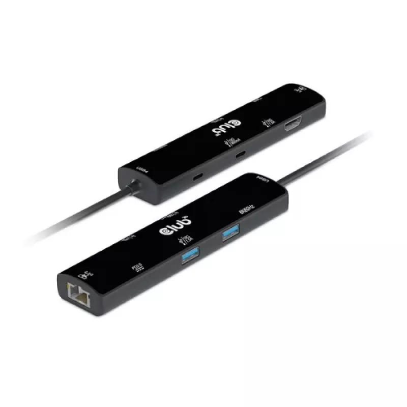 CLUB3D USB4™ Gen3x2 Type-C, hub 6 en 1 con HDMI™ 8K60Hz o 4K120Hz, 2xUSB Type-A(10G), Ethernet RJ45(2.5G) y 2xUSB Type-C, 1x Data(10G) y 1xPD3.0 carga 100 W