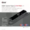 CLUB3D USB4™ Gen3x2 Type-C, hub 6 en 1 con HDMI™ 8K60Hz o 4K120Hz, 2xUSB Type-A(10G), Ethernet RJ45(2.5G) y 2xUSB Type-C, 1x Data(10G) y 1xPD3.0 carga 100 W