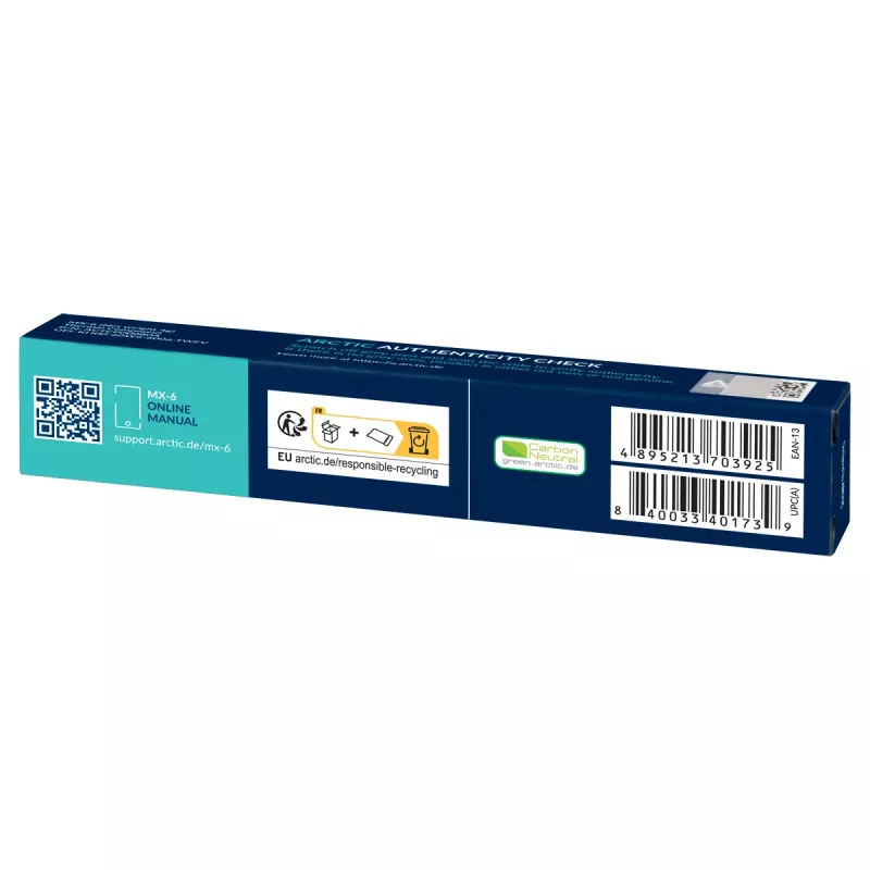 ARCTIC MX-6 ULTIMATE Performance pasta térmica, pasta térmica, gris, 4 g, 1 ud., 24 mm, 120 mm