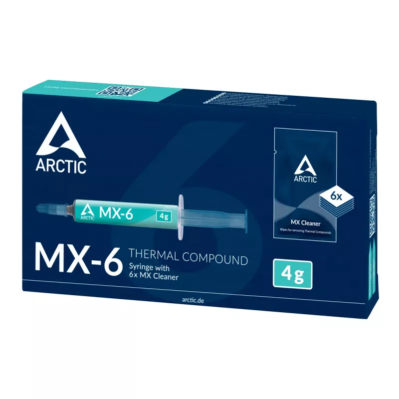 ARCTIC MX-6 ULTIMATE Performance pasta térmica + MX Cleaner, pasta térmica, gris, 4 g, 1 ud., 66 mm, 120 mm