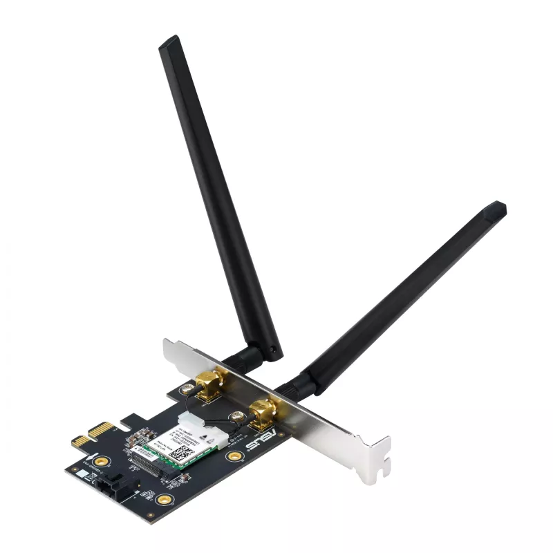 ASUS PCE-AXE5400 tarjeta WLAN interna – PCIe, Wi-Fi 6E tribanda (2,4/5/6 GHz), 2402 Mbit/s, Bluetooth 5.2