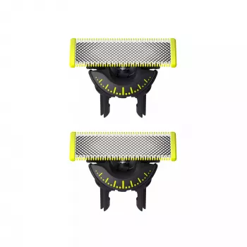 Cabezal de afeitadora Philips Norelco OneBlade QP420/50, plateado, 2 cabezales de repuesto, compatible con Philips OneBlade