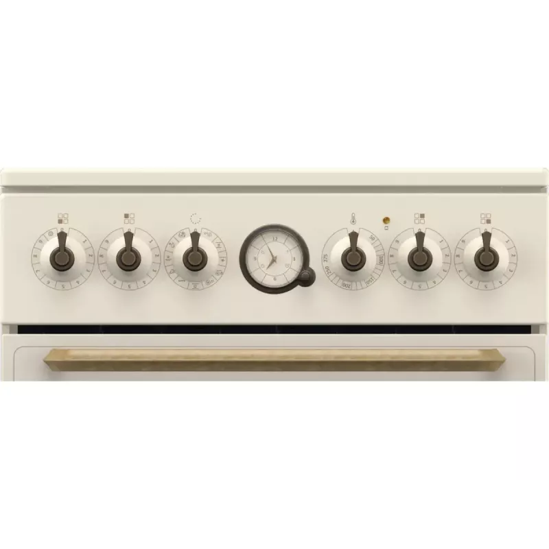 Cocina independiente Gorenje GECS5B70CLI, placa vitrocerámica eléctrica 4 zonas, horno 70 L, marfil, 500 mm de ancho