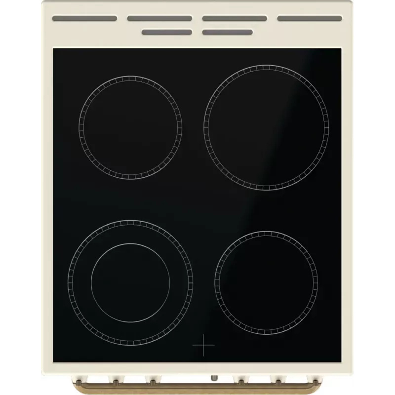Cocina independiente Gorenje GECS5B70CLI, placa vitrocerámica eléctrica 4 zonas, horno 70 L, marfil, 500 mm de ancho