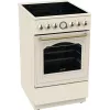 Cocina independiente Gorenje GECS5B70CLI, placa vitrocerámica eléctrica 4 zonas, horno 70 L, marfil, 500 mm de ancho