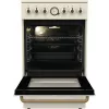 Cocina independiente Gorenje GECS5B70CLI, placa vitrocerámica eléctrica 4 zonas, horno 70 L, marfil, 500 mm de ancho