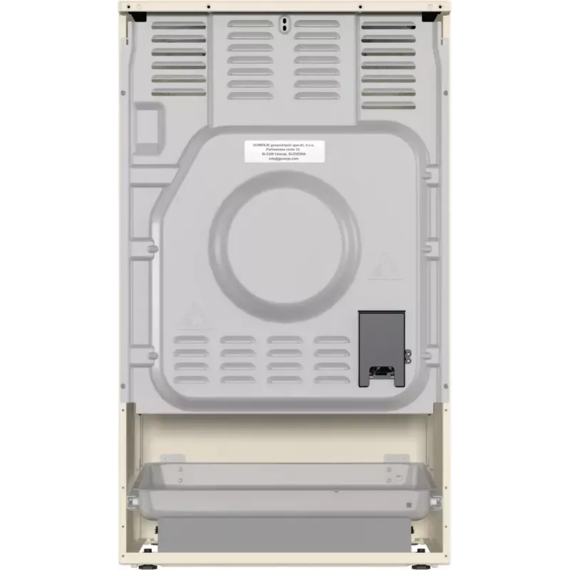 Cocina independiente Gorenje GECS5B70CLI, placa vitrocerámica eléctrica 4 zonas, horno 70 L, marfil, 500 mm de ancho
