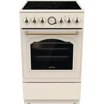 Cocina independiente Gorenje GECS5B70CLI, placa vitrocerámica eléctrica 4 zonas, horno 70 L, marfil, 500 mm de ancho