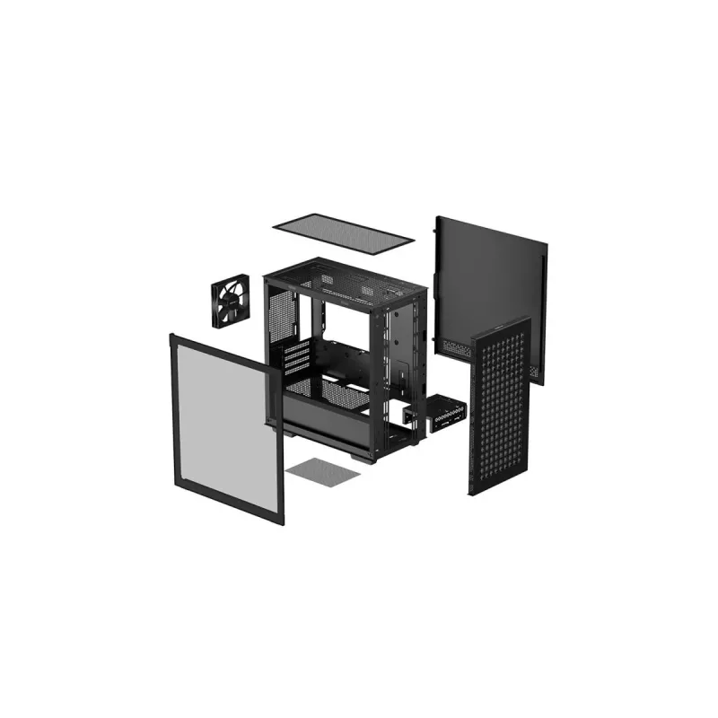 Caja de PC DeepCool CH370 mini tower — microATX/Mini-ITX, cristal templado, soporte para GPU de hasta 32 cm