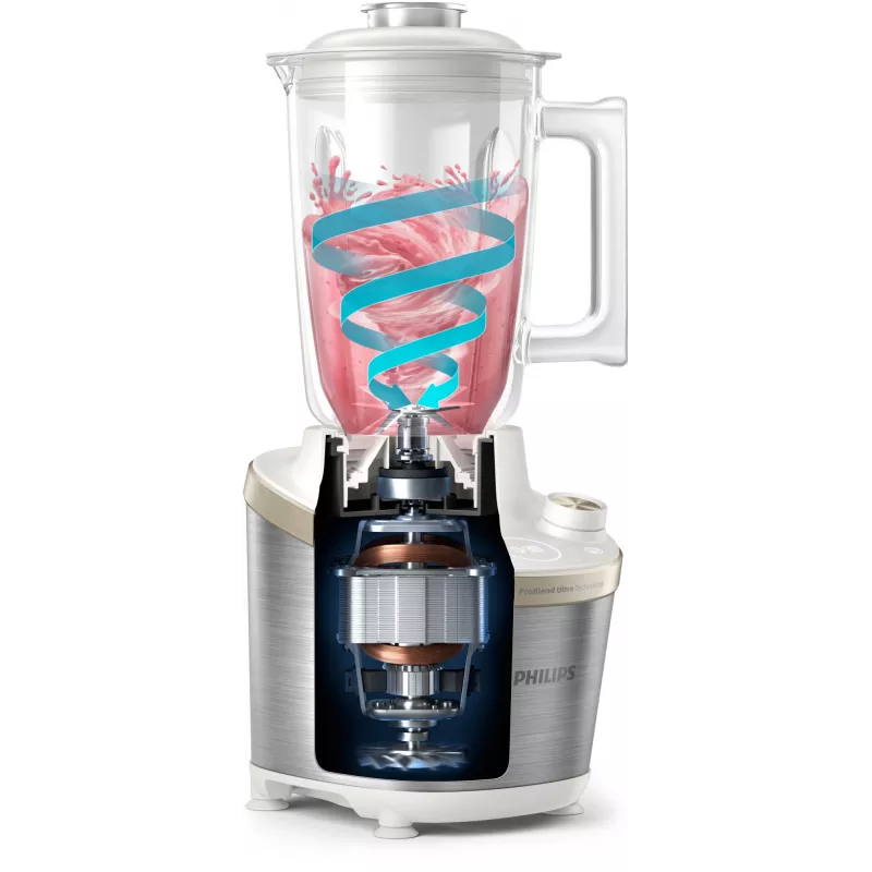 Philips serie 7000 HR3760/01 batidora 2 L batidora de vaso 1500 W acero inoxidable, blanco