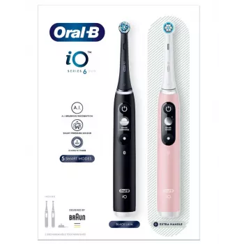 Oral-B iO 6 cepillo de dientes eléctrico rotatorio para adultos negro, rosa