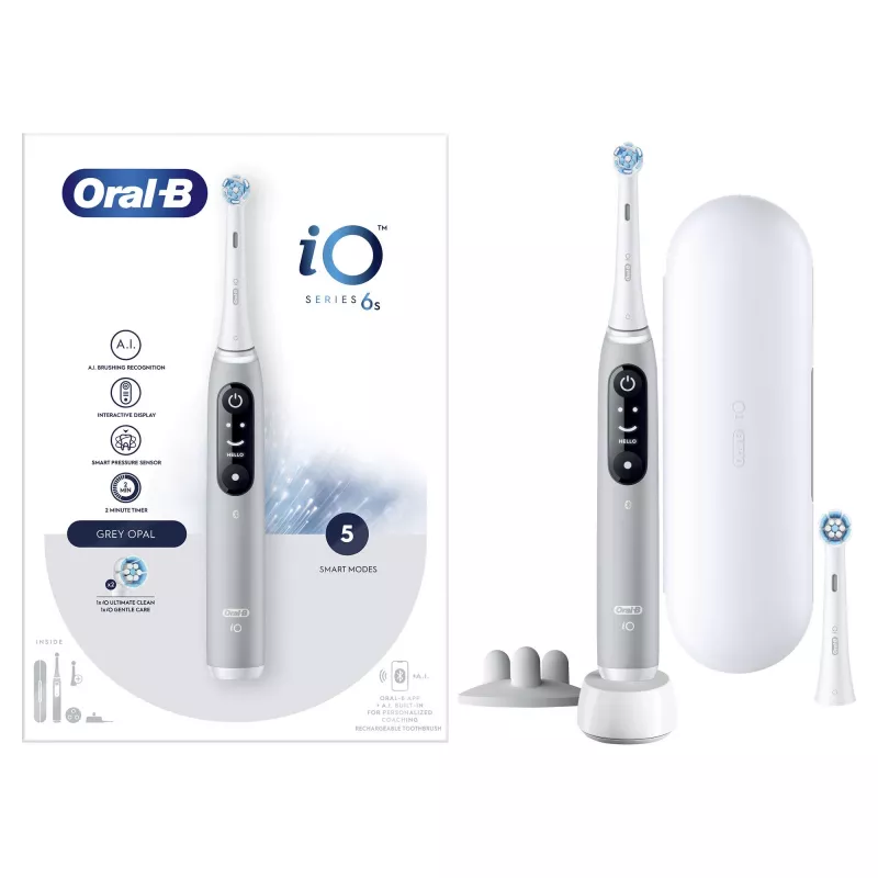 Oral-B iO 6S cepillo de dientes vibratorio para adultos gris, blanco