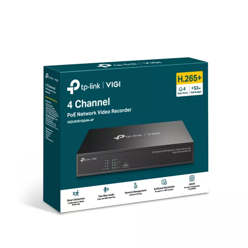 TP-Link VIGI grabador de vídeo en red PoE+ de 4 canales