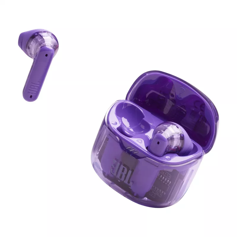 Auriculares JBL Tune Flex Ghost Edition True Wireless Stereo (TWS) in-ear para llamadas/música Bluetooth morado translúcido