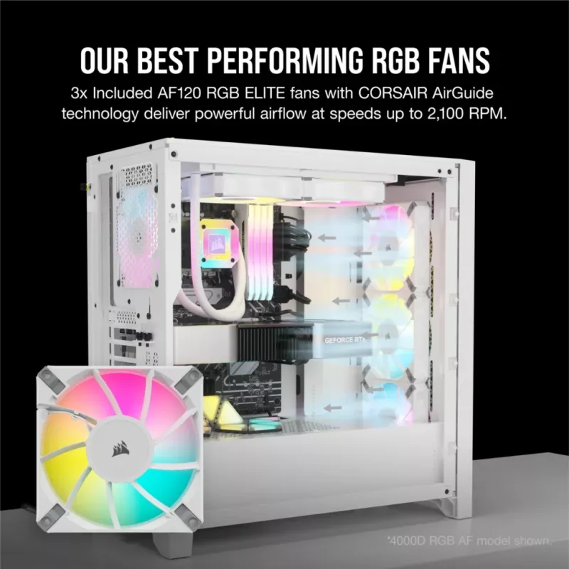 Caja de PC Corsair iCUE 5000D RGB Airflow semitorre blanca