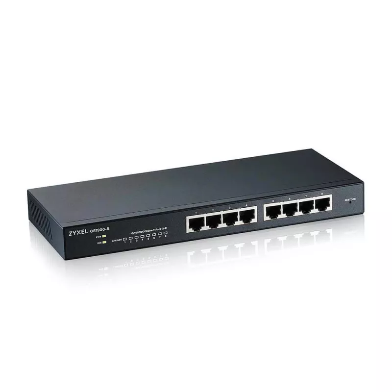 Zyxel GS1900-8 Managed L2 Gigabit Ethernet (10/100/1000) negro