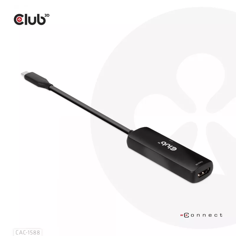 Adaptador activo CLUB3D USB Gen2 Type-C a HDMI™ 8K60Hz o 4K120Hz HDR10+ con DSC1.2 con Power Delivery 3.0 M/H