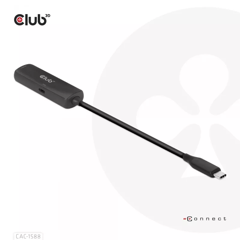 Adaptador activo CLUB3D USB Gen2 Type-C a HDMI™ 8K60Hz o 4K120Hz HDR10+ con DSC1.2 con Power Delivery 3.0 M/H