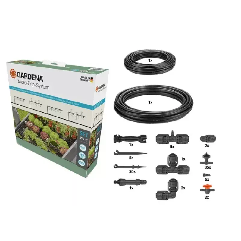 Set de microrriego por goteo Gardena 13455-20 longitud de manguera 15 m negro verde