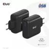 Cargador de viaje CLUB3D 100 vatios tecnología GaN, certificado USB-IF TID, conector único USB Type-C, compatible con Power Delivery(PD) 3.0
