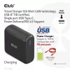 Cargador de viaje CLUB3D 100 vatios tecnología GaN, certificado USB-IF TID, conector único USB Type-C, compatible con Power Delivery(PD) 3.0