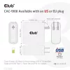 Cargador de viaje CLUB3D 100 vatios tecnología GaN, certificado USB-IF TID, conector único USB Type-C, compatible con Power Delivery(PD) 3.0