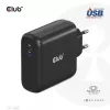 Cargador de viaje CLUB3D 100 vatios tecnología GaN, certificado USB-IF TID, conector único USB Type-C, compatible con Power Delivery(PD) 3.0