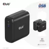 Cargador de viaje CLUB3D 100 vatios tecnología GaN, certificado USB-IF TID, conector único USB Type-C, compatible con Power Delivery(PD) 3.0