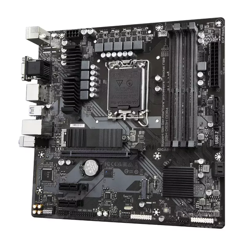 Placa base GIGABYTE B760M DS3H DDR4 Micro ATX, Intel LGA 1700, 4x DIMM, 128GB, 2.5Gb LAN, 2x M.2, HDMI+DP