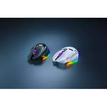 Ratón gaming Razer Basilisk V3 Pro — para diestros, óptico 30.000 DPI, RF inalámbrico/Bluetooth/USB-C, blanco