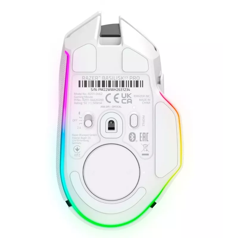 Razer Basilisk V3 Pro ratón inalámbrico para juegos, blanco