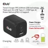 Cargador de viaje CLUB3D PPS 65W tecnología GAN, triple conexión (2x USB Type-C + USB Type-A) compatible con Power Delivery (PD) 3.0
