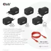 Cargador de viaje CLUB3D PPS 65W tecnología GAN, triple conexión (2x USB Type-C + USB Type-A) compatible con Power Delivery (PD) 3.0