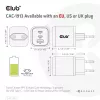 Cargador de viaje CLUB3D PPS 65W tecnología GAN, triple conexión (2x USB Type-C + USB Type-A) compatible con Power Delivery (PD) 3.0