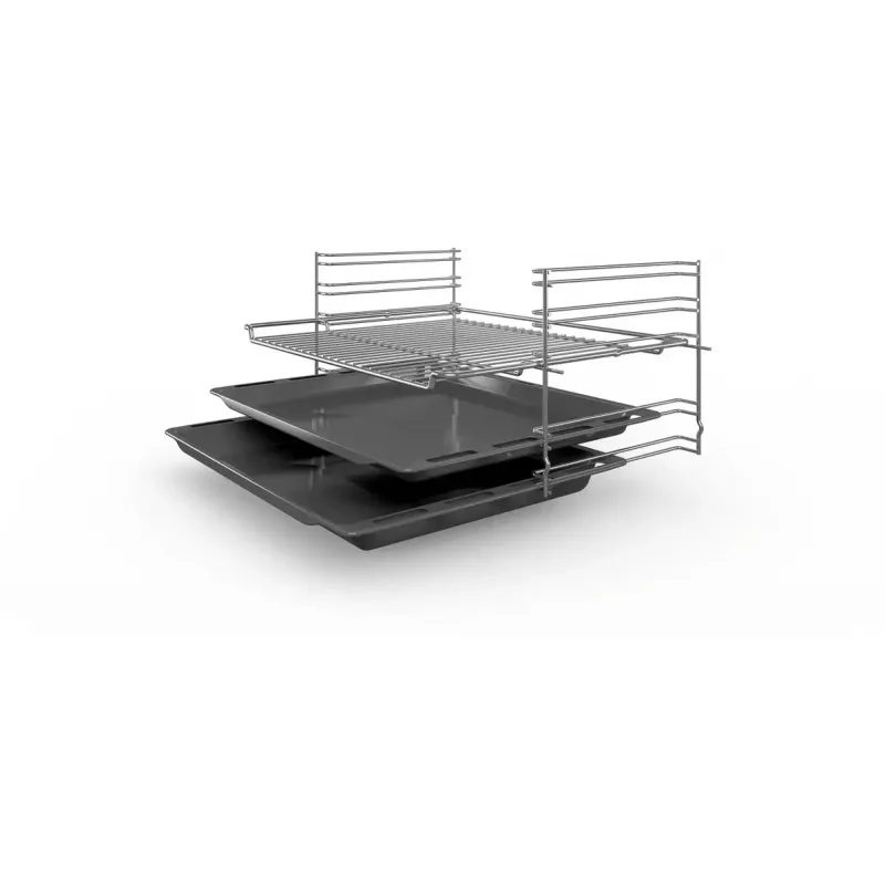 Horno eléctrico empotrable Bosch Serie 2 HBF010BV1S — 66 L, mandos giratorios, lámpara halógena, clase A, blanco