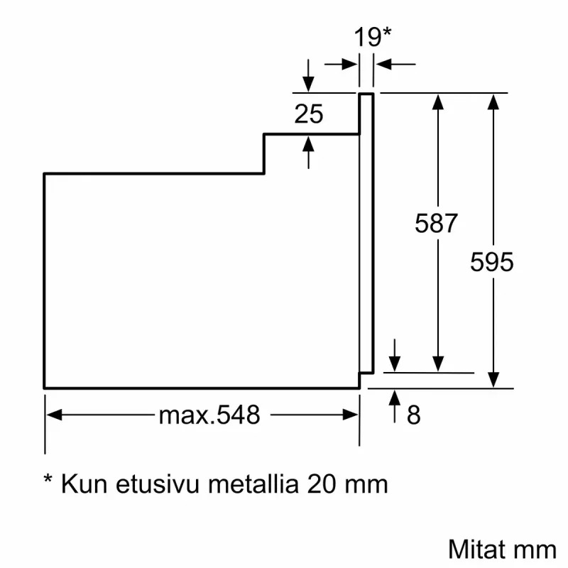 Horno eléctrico empotrable Bosch Serie 2 HBF010BV1S — 66 L, mandos giratorios, lámpara halógena, clase A, blanco