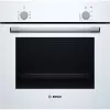Horno eléctrico empotrable Bosch Serie 2 HBF010BV1S — 66 L, mandos giratorios, lámpara halógena, clase A, blanco