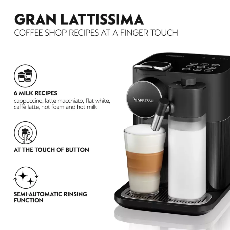 Cafetera De’Longhi Nespresso Gran Lattissima de Delonghi, Sophisticated Darks