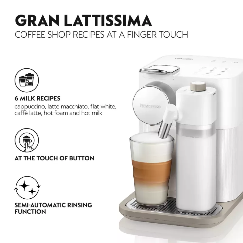 Cafetera De’Longhi Lattissima One Nespresso Gran Lattissima de Delonghi, Elegantes Dunkel