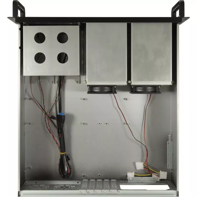 Inter-Tech IPC 3U-3508 chasis para servidor de almacenamiento, rack 48,3 cm 3U, ATX, SATA/SAS Hot-Swap, 2x bahías externas de 5,25 pulgadas, sin fuente de alimentación, negro