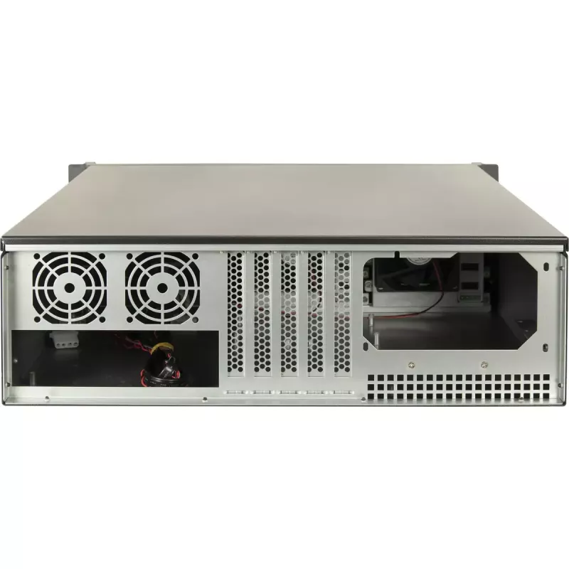 Inter-Tech IPC 3U-3508 chasis para servidor de almacenamiento, rack 48,3 cm 3U, ATX, SATA/SAS Hot-Swap, 2x bahías externas de 5,25 pulgadas, sin fuente de alimentación, negro